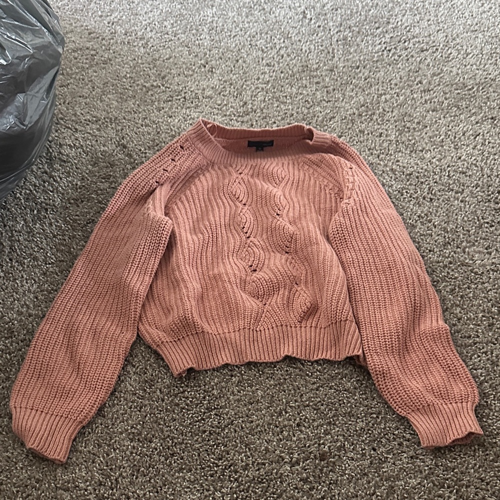 Ambiance Blush Cable Knit Sweater